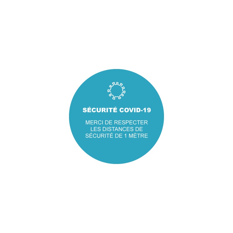 Sticker rond marquage au sol "Sécurité Covid-19"
