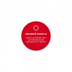 Sticker rond marquage au sol "Sécurité Covid-19"