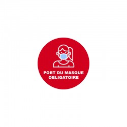 Sticker rond "Port du masque obligatoire"