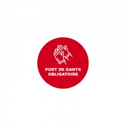 Sticker rond "Port de gants obligatoire"
