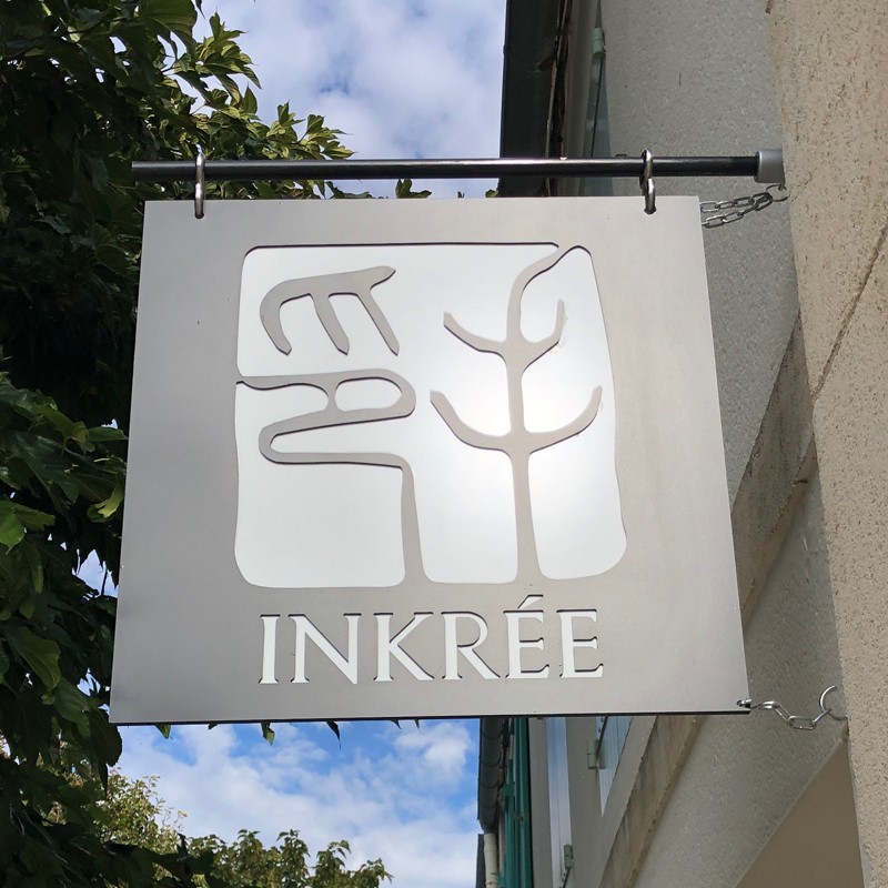 Enseigne drapeau Alu Dibond Effet Pochoir