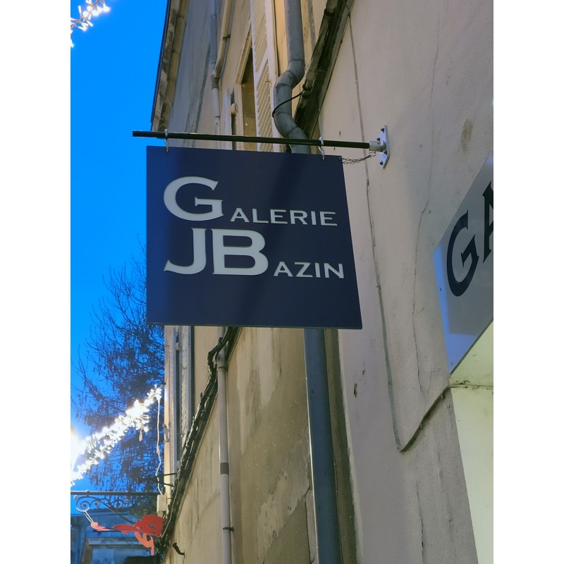 Enseigne drapeau Alu Dibond Effet Pochoir galerie