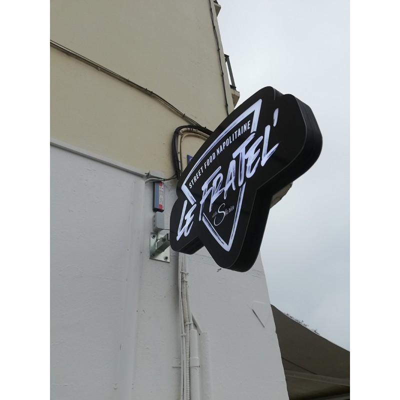 Enseigne drapeau à la forme option lumineux à LED