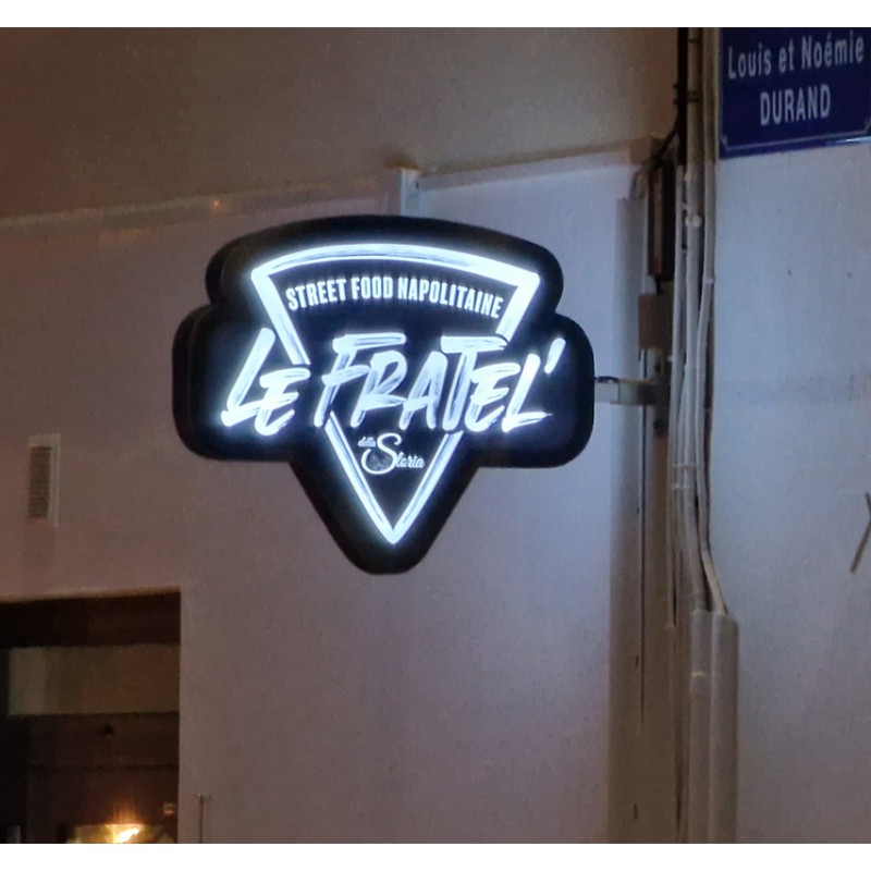 Enseigne drapeau à la forme option lumineux à LED