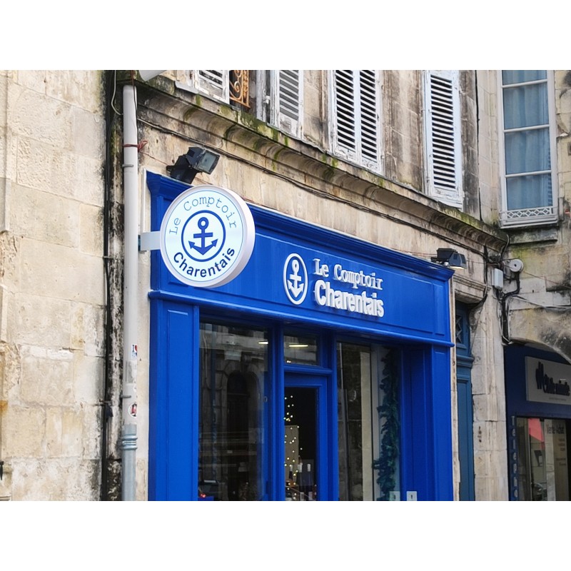 enseigne drapeau lumineuse diam 60 cm