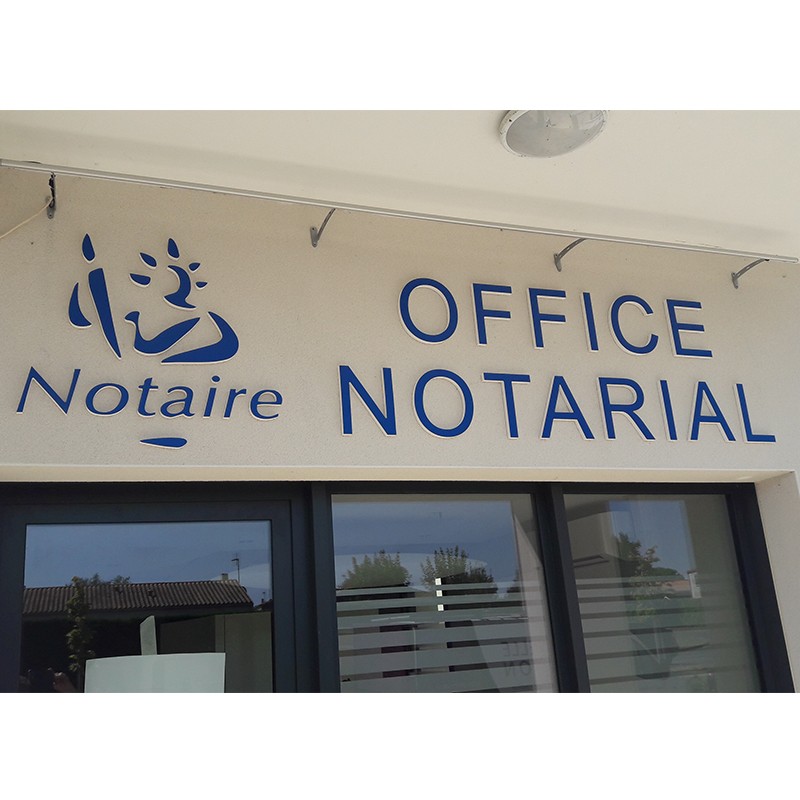 Enseigne logo PVC extérieur professionnelle office notarial notaire