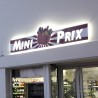 Mini prix enseigne logo découpé en Dibond rétroéclairage lumineux Mini prix enseigne logo découpé en Dibond rétroéclairage lumineux