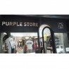 Purple store enseigne Plexiglas translucide dos adhésif argent effet miroir Purple store enseigne Plexiglas translucide dos adhésif argent effet miroir