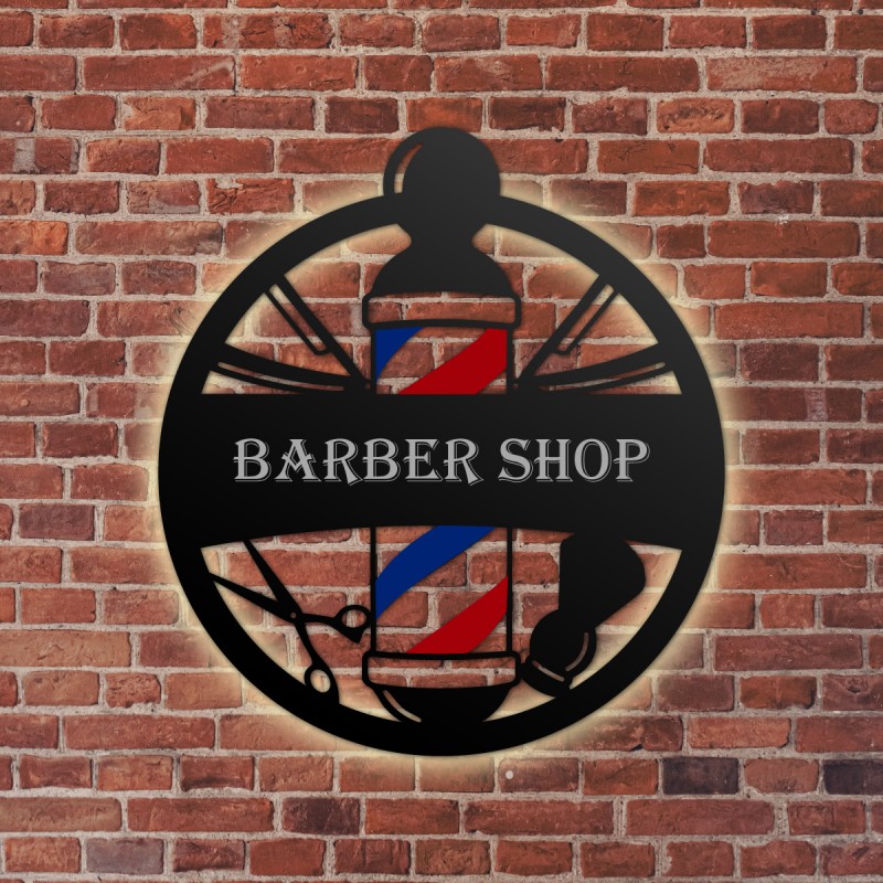 Enseigne barber shop option LED