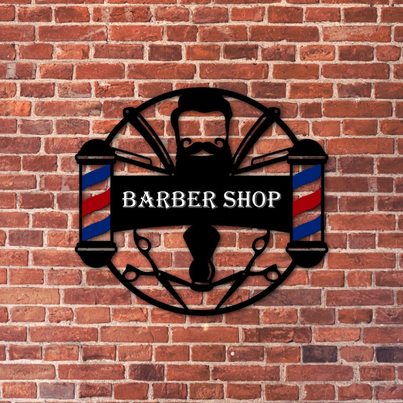 Enseigne barber shop option LED