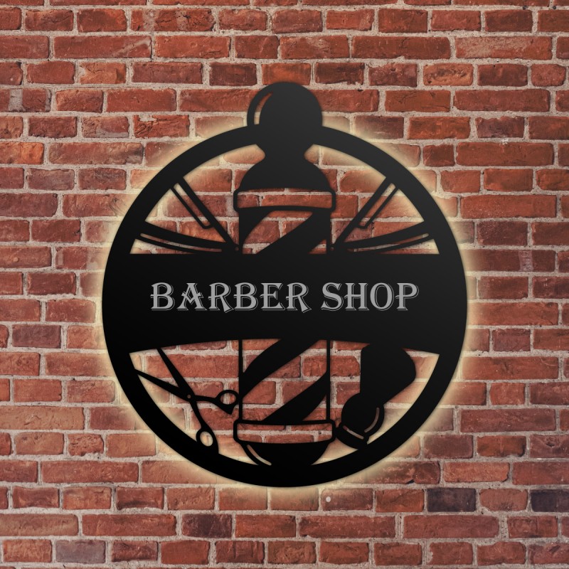 Enseigne barber shop option LED