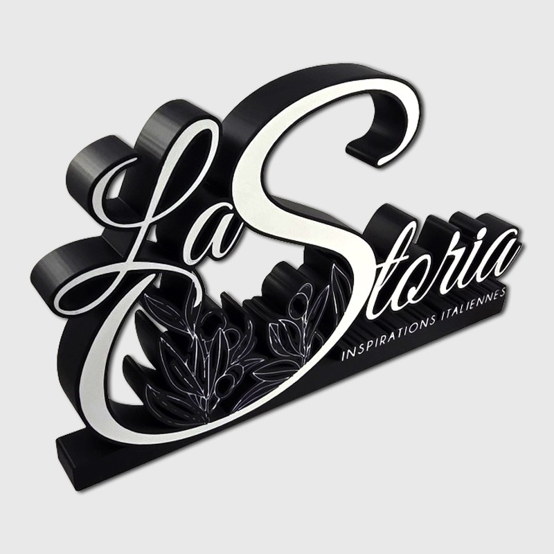 Enseigne logo à la forme à poser impression 3D option LED