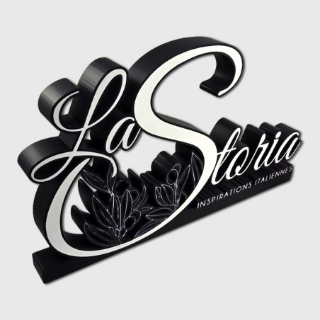 Enseigne logo à la forme à poser impression 3D option LED