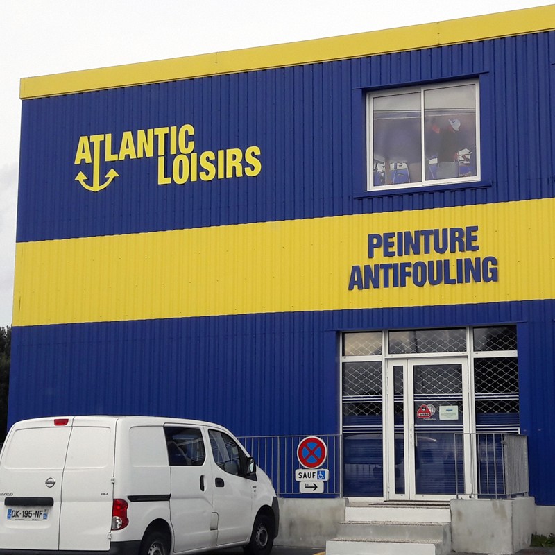 Atlantic Loisirs enseigne en dibond lettrage extérieur